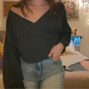 Gray Cropped Sweater